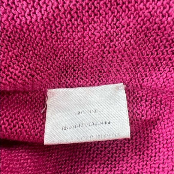 Eileen Fisher 100% Linen Knit Scoop Neck Sweater in Fuchsia Pink, size M - Picture 6 of 7